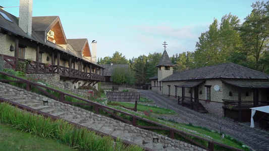 旧中世纪城市城镇或村落欧洲建筑视频