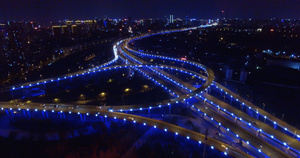立交桥夜景4K36秒视频