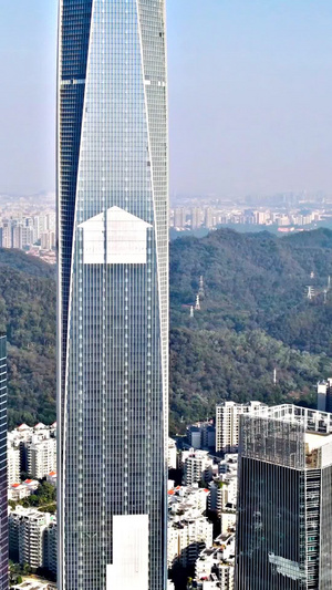 航拍广州东莞第一高楼民盈国贸中心30秒视频
