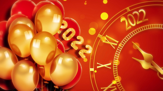 4K喜庆气球2022新年年会背景视频视频