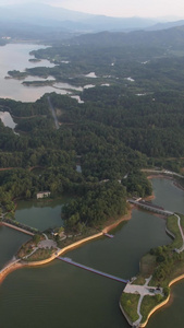 航拍5A安徽万佛湖景区岛屿视频自然风光视频