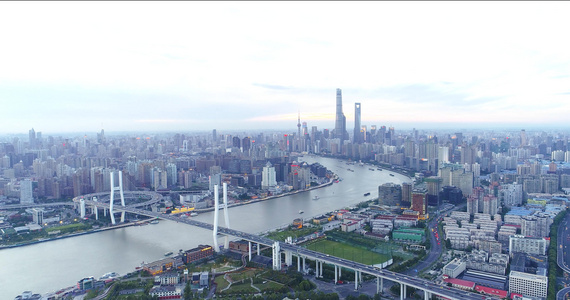 上海南浦大桥航拍日景4K视频
