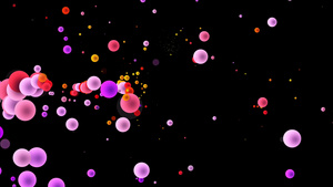 4K粒子彩色球背景11秒视频