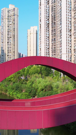 湖南长沙梅溪湖网红打卡地标中国结桥街景素材长沙素材56秒视频