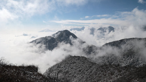 4K实拍西岭雪山云海延时摄影视频素材10秒视频