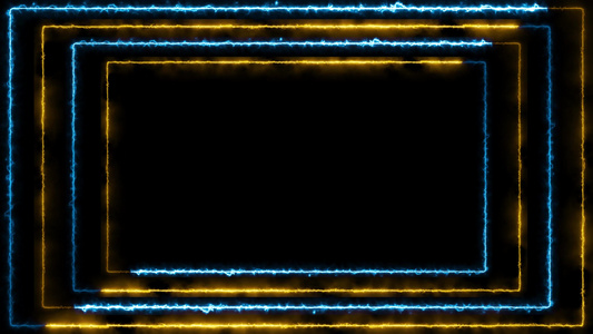 四枚雷射边界金和蓝色光能灯环绕移动视频