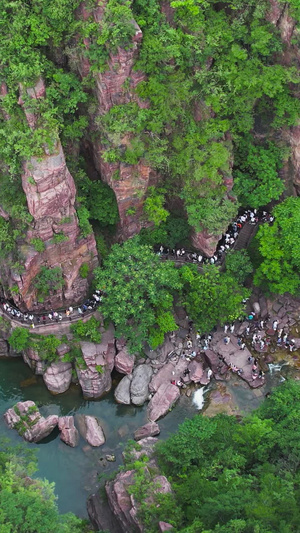 5A景区云台山红峡谷全景视频旅游景区44秒视频