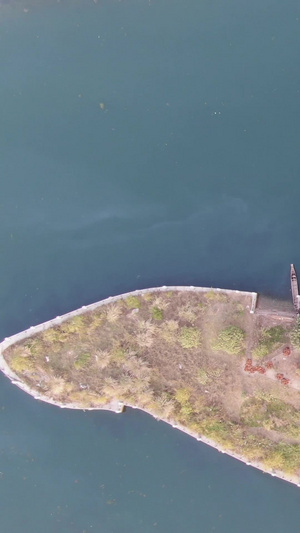 航拍河中岛垂直航拍43秒视频