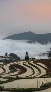 云南元阳梯田老虎嘴梯田景区日出延时视频旅游目的地视频