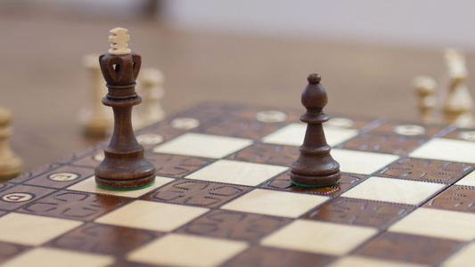 黑主教拿白车来保卫他的国王国际象棋游戏商业竞争战略视频