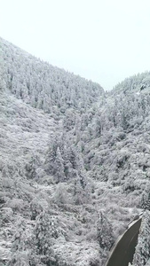 雪山间的盘山公路雪地上的公路视频