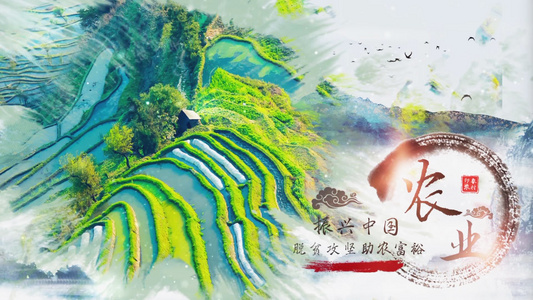 中国风农业丰收中国AE模板视频