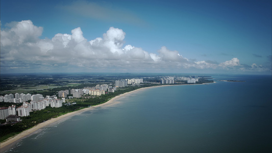 海南海口海岸线城市视频