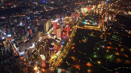 海南海口夜景航拍视频