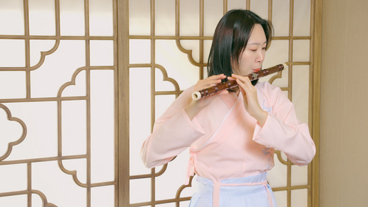 4K中国民乐表演竹笛子视频