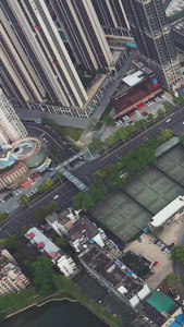 航拍武汉中超比赛体育馆新华路足球场素材城市素材视频
