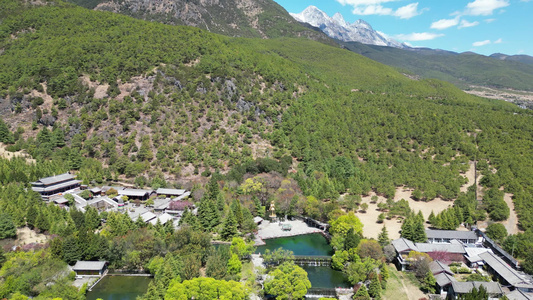 云南大理丽江玉水寨旅游风景区航拍 视频