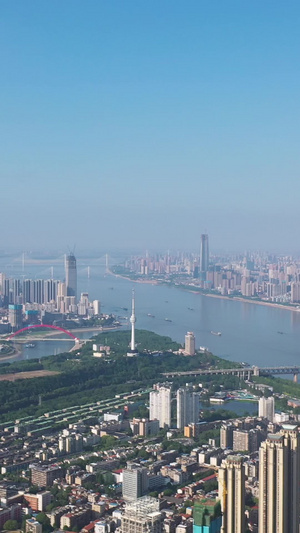 高空航拍武汉城市宣传地标风景素材城市素材23秒视频
