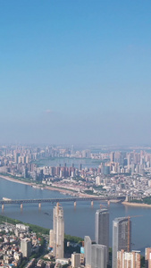 高空航拍武汉城市宣传地标风景素材城市素材视频