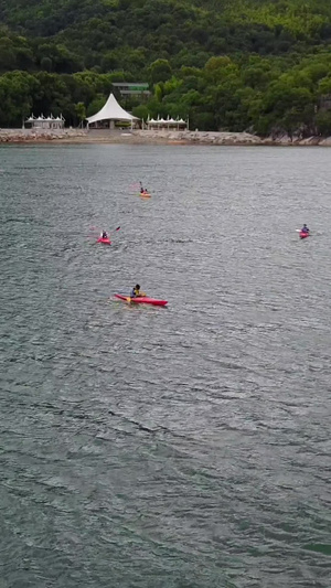 千岛湖上皮划艇航拍水资源10秒视频