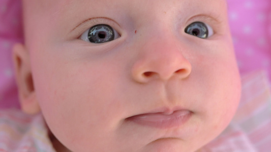 3个月蓝眼女婴视频