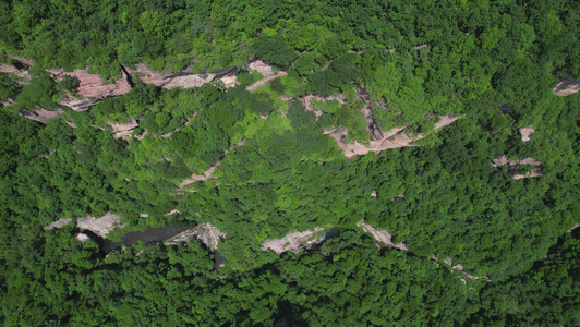 5A龙潭大峡谷景区波浪崖航拍视频[旅游点]视频