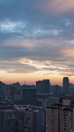 成都清晨日出成都美景14秒视频