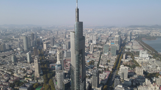 航拍江苏南京城市风光地标建筑视频