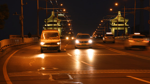 城市夜景灯光交通道路车流4k素材60秒视频