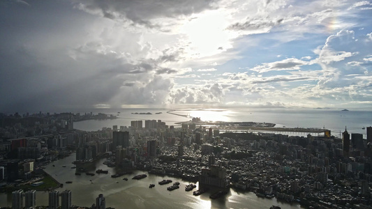 4k珠海雨后大景视频