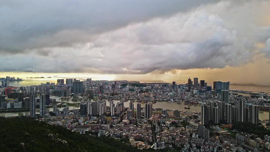 4k珠海雨后大景视频