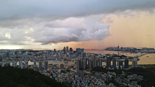 4k珠海雨后大景视频