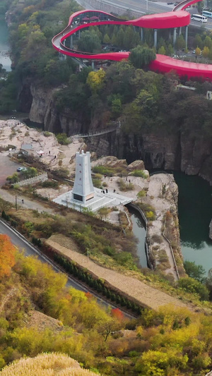 红色教育红旗渠航拍全国红色旅游经典景区136秒视频