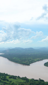 东南亚老挝边境线湄公河延时合集跨境河流视频