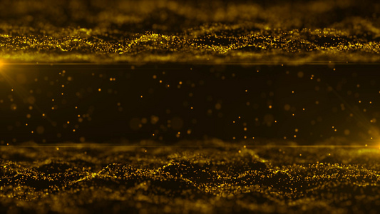 金色粒子海光效大气年会背景视频
