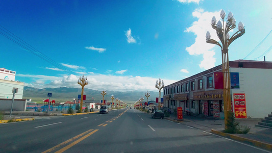藏区青海峨堡古镇异域风情小镇第一视角行车拍摄视频