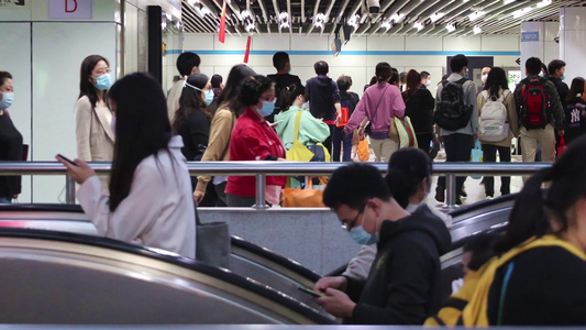 上海地铁站车站人流人群视频