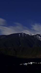 梅里雪山星空延时夜景雪山脚下视频