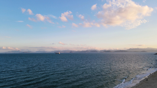 4K晚霞海滩海洋空镜视频