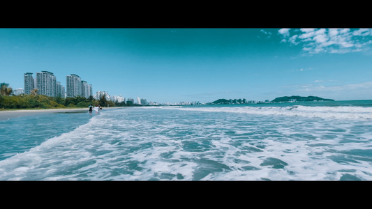 海边沙滩海浪夏日视频