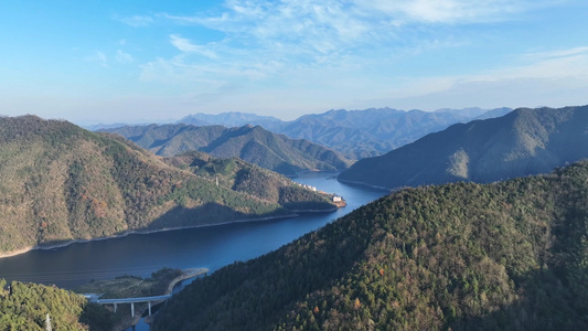 4K航拍安徽太平湖洞天湾景区山河风光视频