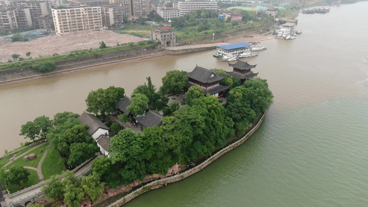 湖南衡阳石鼓书院4A景区航拍视频