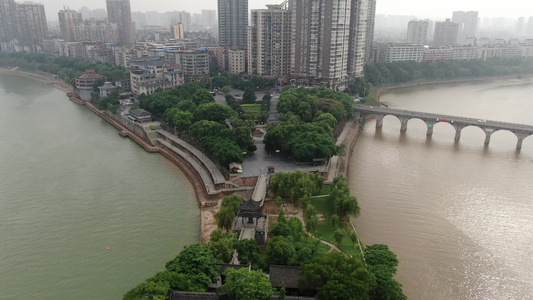 湖南衡阳石鼓书院4A景区航拍视频