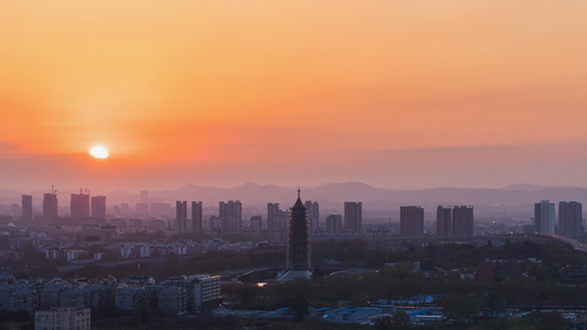 南京大报恩寺日出延时视频