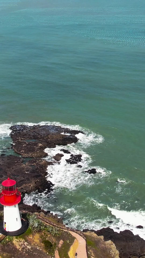 航拍4A漳州著名旅游海岛火山岛地质地貌海岸视频风景名胜40秒视频