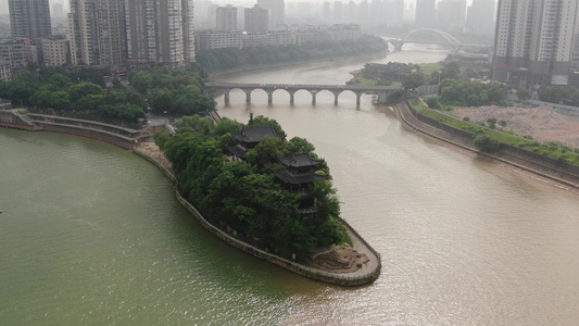 湖南衡阳石鼓书院4A景区航拍视频