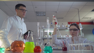 实验室里有两位男女科学家12秒视频