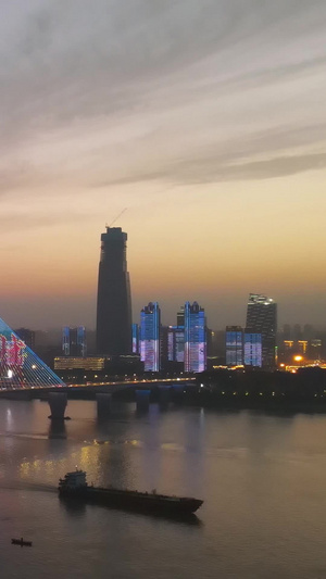 航拍夜景旅游城市道路桥梁灯光秀素材城市宣传44秒视频
