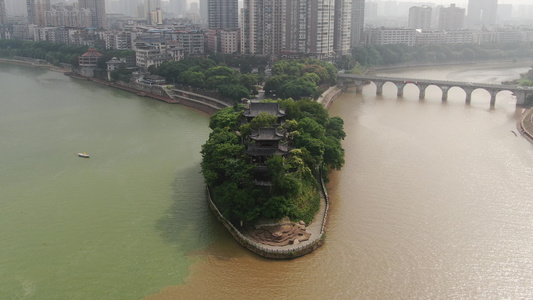 湖南衡阳石鼓书院4A景区航拍视频