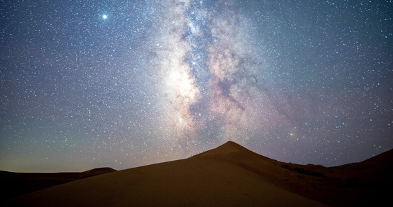 沙丘上的银河星空延时视频